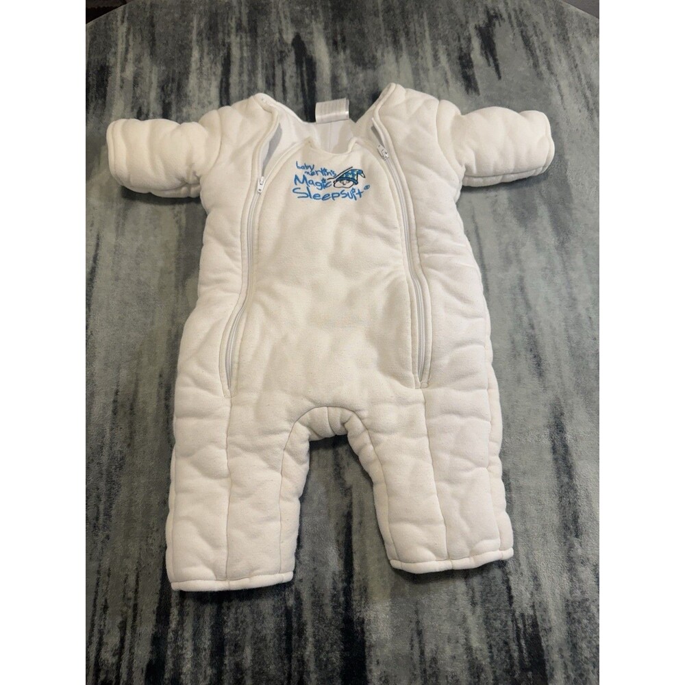 Baby Merlin's Magic Sleepsuit Cream Small 6-9 Months Sleep Sack Swaddle Suit !